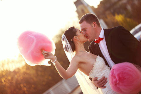 Bride And Groom With Candy Floss